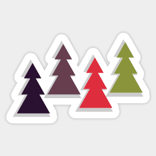 Fir trees of different colors Sticker